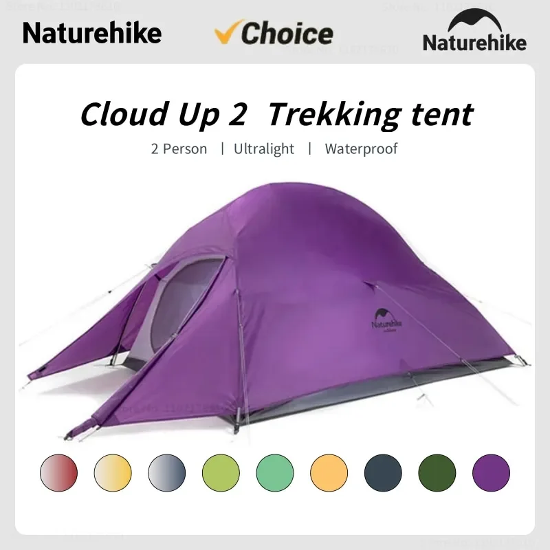 Naturehike Cloud Up 2 Person Tent Ultralight Waterproof Trekking Tent 20D Nylon Professional Tent Backpacking Hiking Equipment