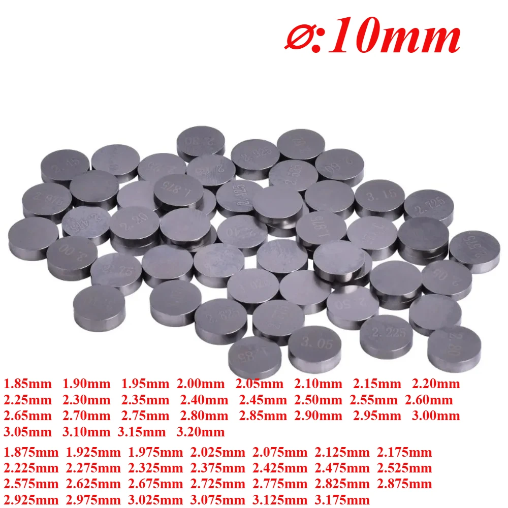 

10mm 1.85-3.20 55pcs Engine Parts Adjustable Valve Shims Complete Valve Shim Kit For Honda For Harle* Davidso* For Aprilia