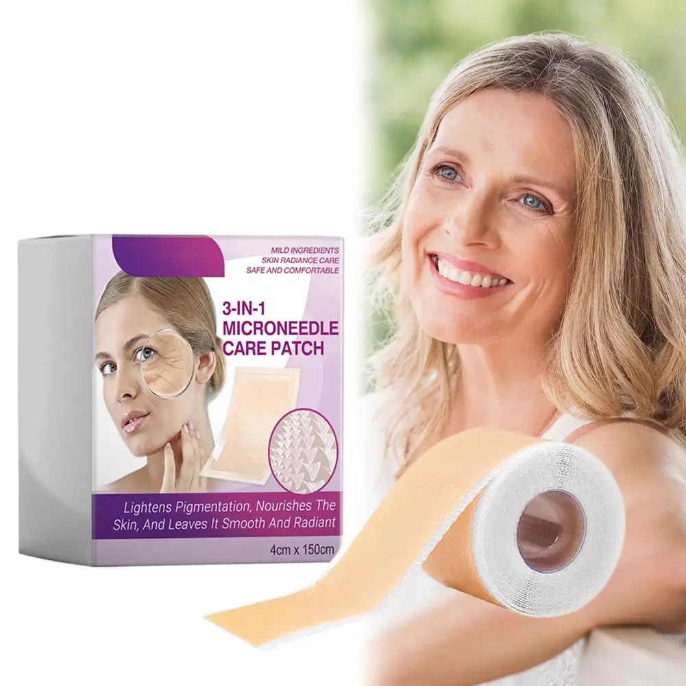 3-in-1 Microneedle Care Patch, 4cm x 150cm Skin Brightening & Nourishing Sticker, Moisturizing & Pigmentation Lightening