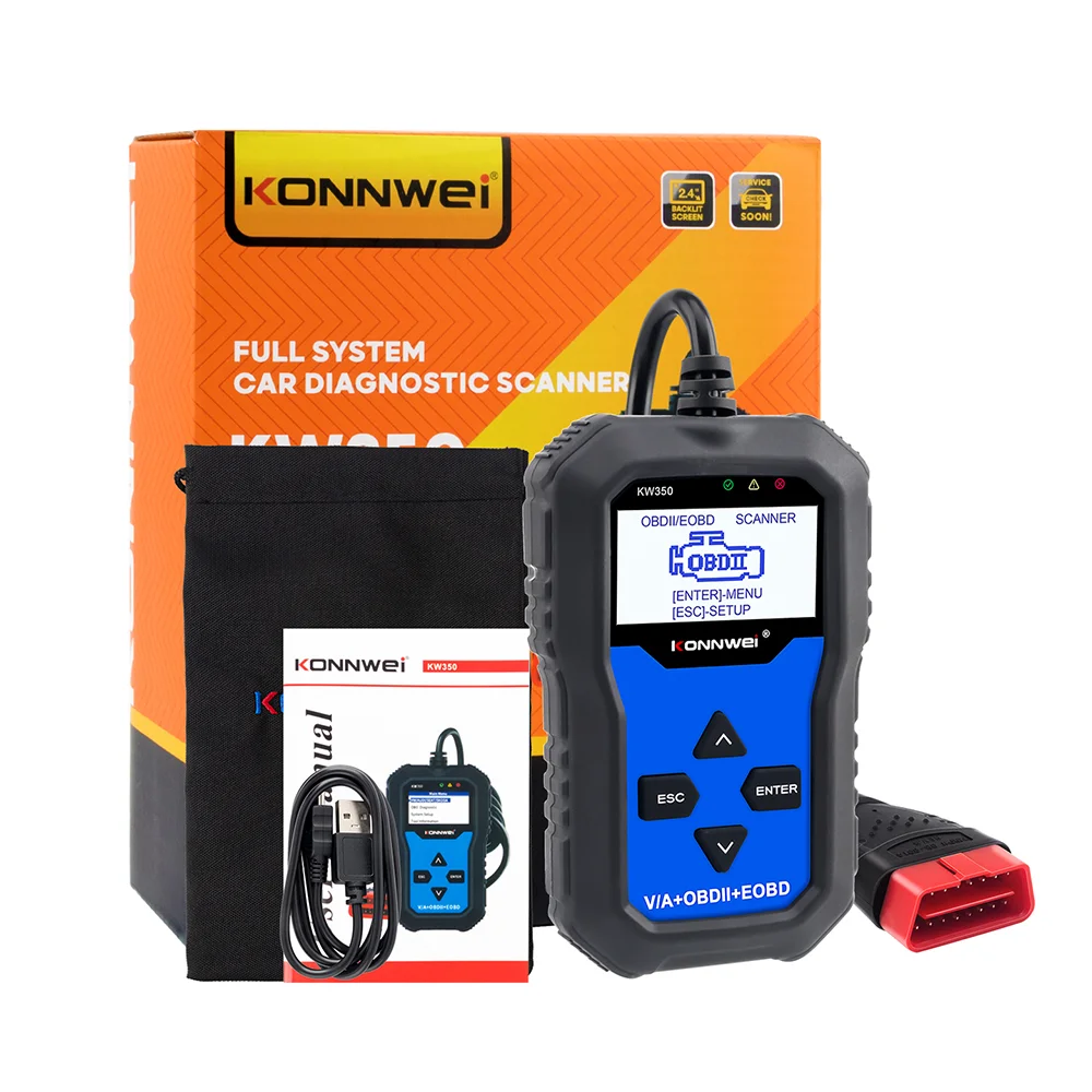 

KONNWEI KW350 OBD2 Автомобильный диагностический инструмент OBD-сканер для VAG VW Audi ABS Airbag Reset Oil Service Light EPB Diagnostic Better