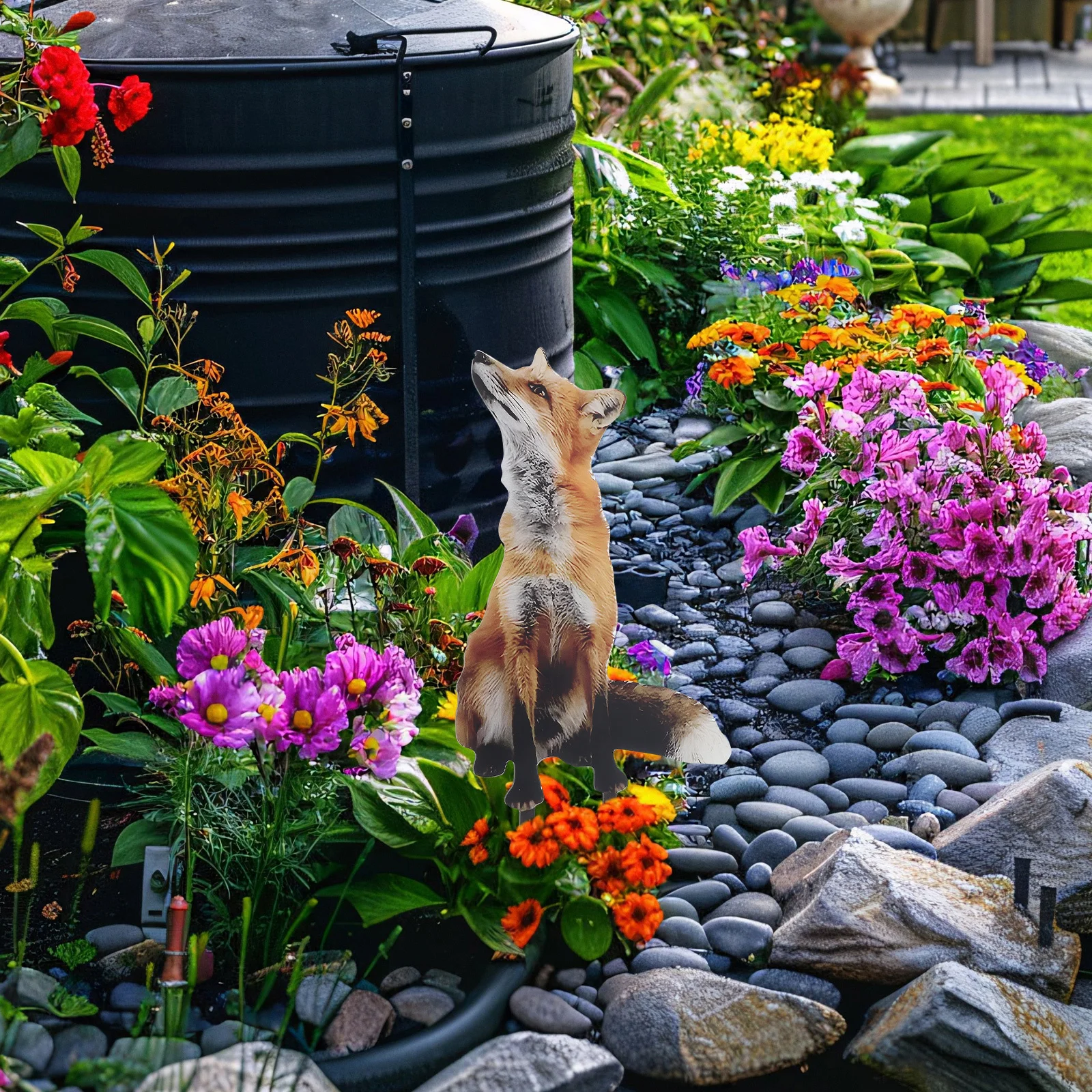 

1pc Fox Decoration Stake Cute Acrylic Animal Garden Ornament For Outdoor Yard Lawn Decor Whimsical Wildlife Garden Accessory