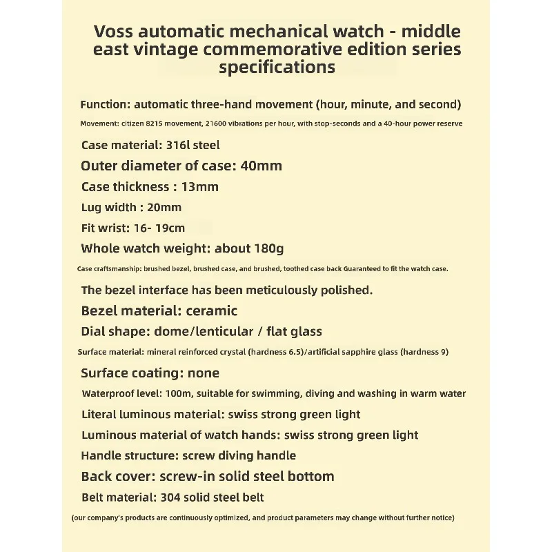 Montre mécanique rétro de plongée pour hommes, double couteau Oman du moyen-orient pour Miyoda 821, miroir à bulles lumineuses, modèle pour hommes