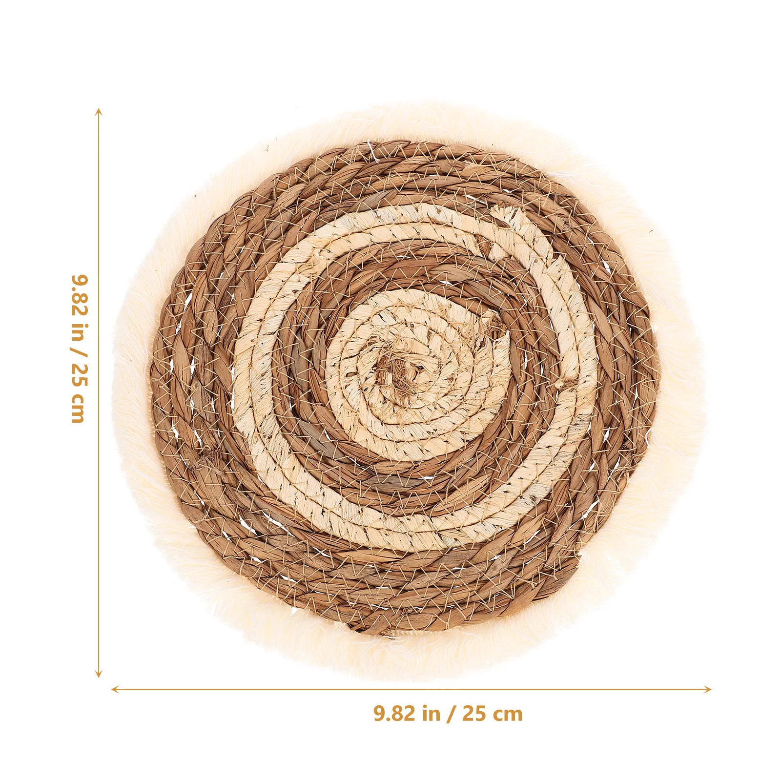 Handwoven Rustic Placemat Natural Woven Table Mat Heat Resistant Non Slip for Coffee Table Dining Desk Home Decor Party Gift
