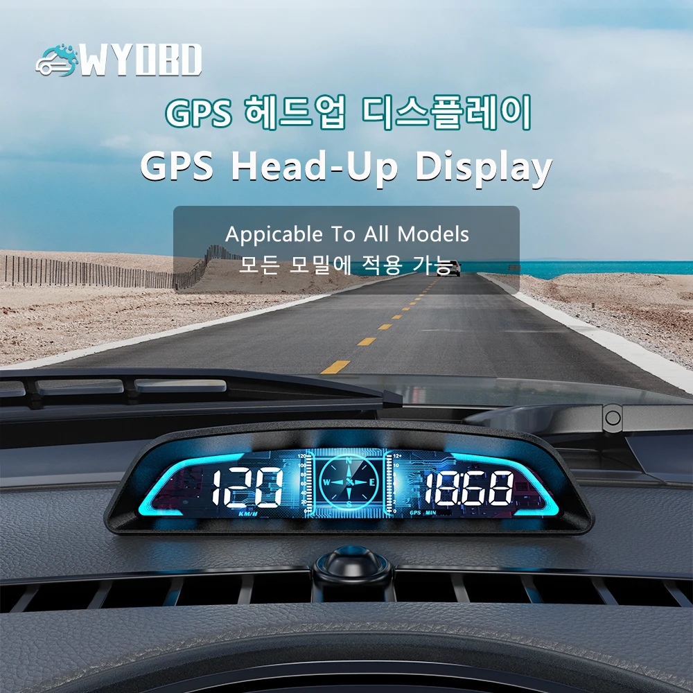 WYOBD G3 GPS HUD Tachimetro automatico Head Up Display Car Smart Digital Alarm Promemoria Meter Accessori elettronici per tutte le auto