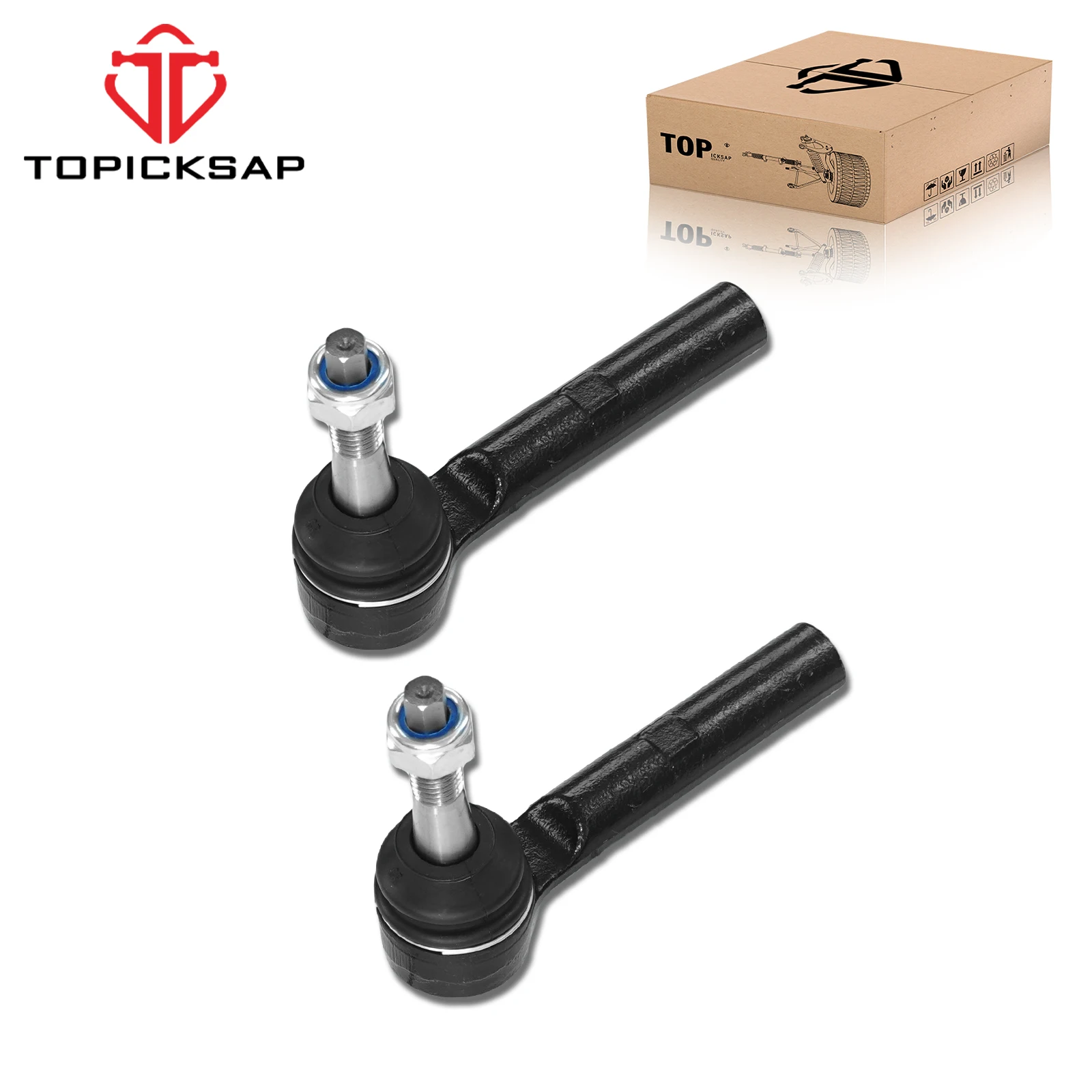 TOPICKSAP 2Pcs Front Inner Outer Tie Rod End Assembly Replacement Kit for Chevy Silverado GMC Sierra Yukon 2007 - 2013 2014
