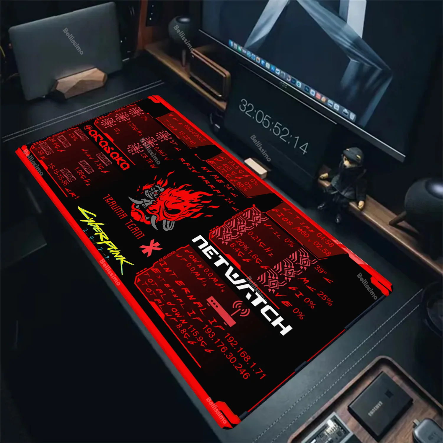 

Нескользящие офисные аксессуары Ghost Head C-Cyberpunk Anime HD XXL, черный коврик для мыши, большой игровой компьютер, геймер, клавиатура, настольный коврик