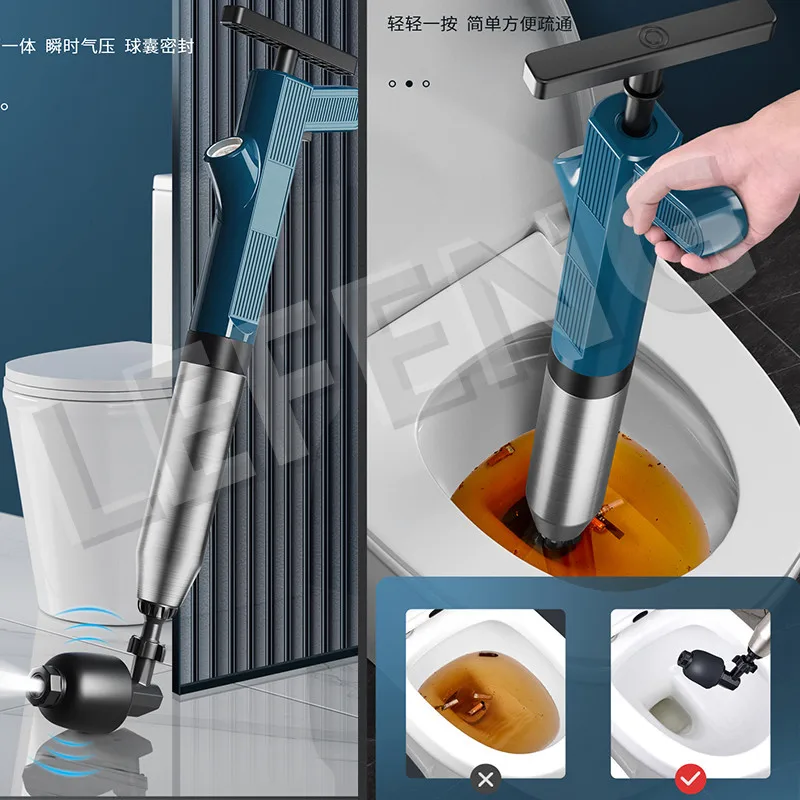 Manual Toilet Plunger High Pressure Drain Plungers Unblocker Sink Pipes Dredge Clogged Remover Pneumatic Air Blaster Bathtub Gun