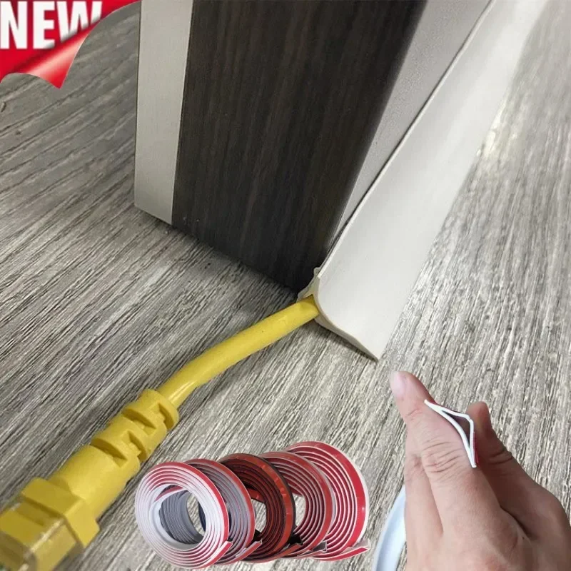 PVC Flexible Trim Caulk Strip Wall Trim Line Self-Sticker Wall Skirting Decor Strip Tile Edge Anticollision Molding Waist Line