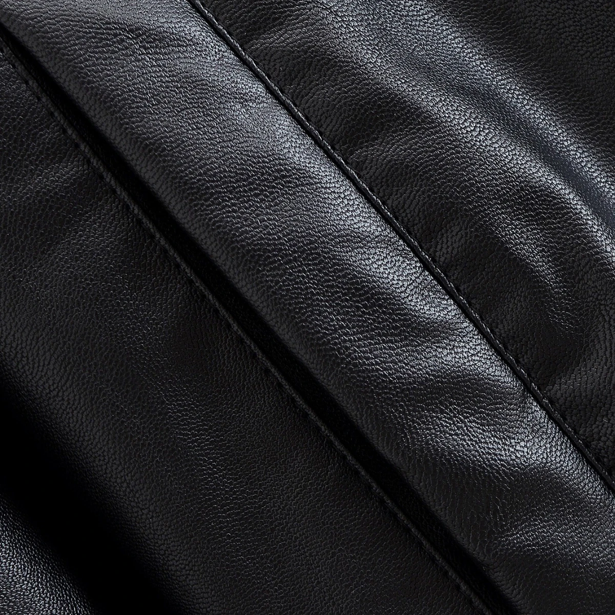 سترة نسائية من الجلد الصناعي من بياقة عالية مطوي وجيوب واحدة الصدر سترة مقصوصة للدراجات النارية معطف خريفي