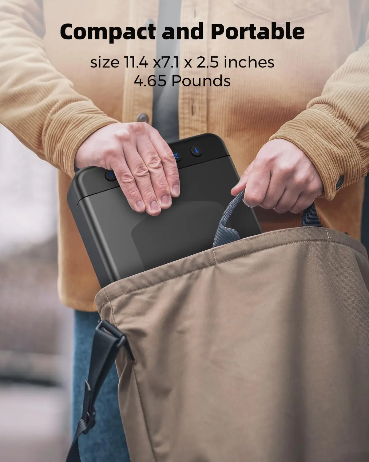 Biometric Gun Safe for Handgun with LCD Display Temp Humidity Small Portable Car Gun Safe for Nightstand, Bedside, Drawer