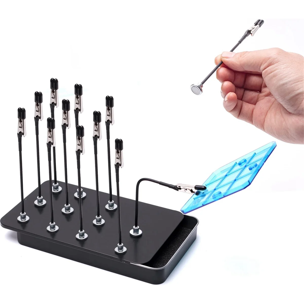 New Model Painting Stand Base Holder and 12PCS Magnetic Bendable Alligator Clip Sticks Set Modeling Tools for Airbrush