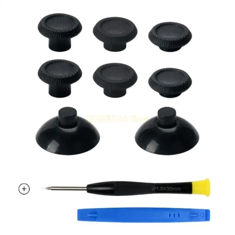 F62C 8PCS ROCKER CAPS การเปลี่ยนอะนาล็อกแท่งจอยสติ๊ก Extender Thumbsticks สำหรับคอนโทรลเลอร์ P5 ​​พร้อมบาร์แงะและไขควง