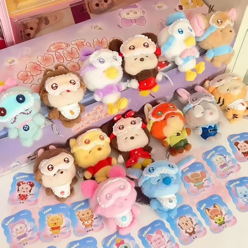 

Toptoy Mickey Stitch Squinting Sleepwear Series Plush Blind Box Anime Surrounding Character Nick Judy Cute Doll Decoration Gifts