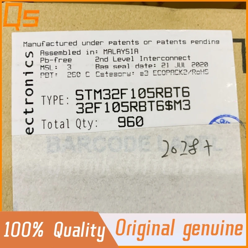 ชิปไมโครคอนโทรลเลอร์สำหรับ LQFP64 STM32F105 STM32F105RBT6 32บิตของแท้สินค้าใหม่