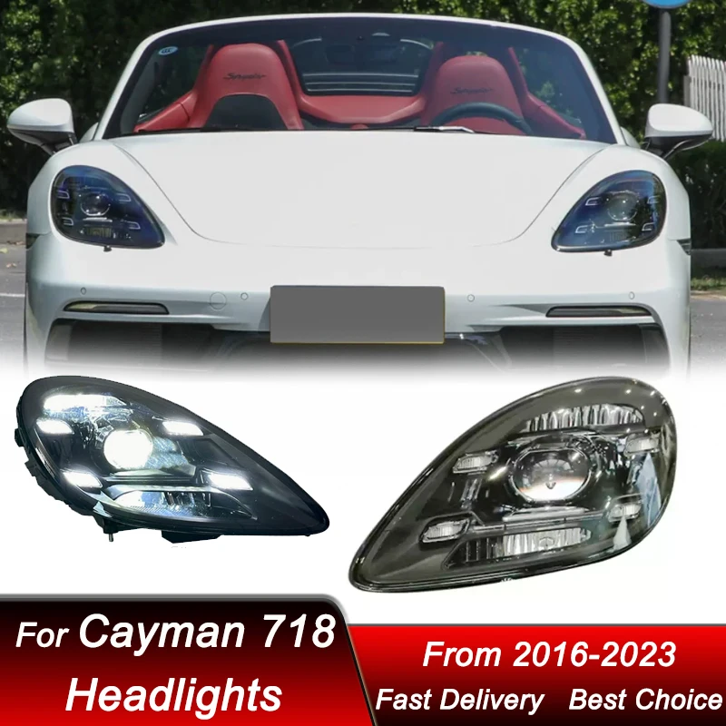 Car Led Headlights For Porsche 718 Cayman Boxster 16-23 new style full LED Headlamp Assembly Projector Lens Accessories Kit