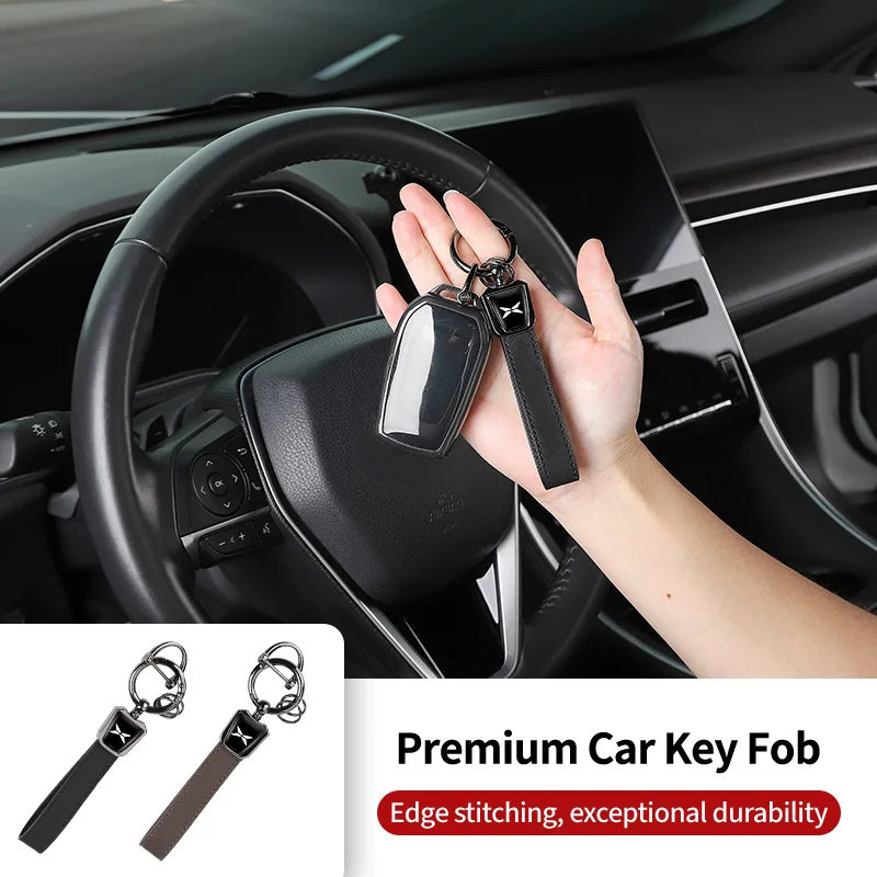 

Car Key Chain With Resin Sealing Leather Keyring Auto Decorative Accessories For Xiao Peng XPENG P5 P7 G3 G9 N5 F30 H93 BETA