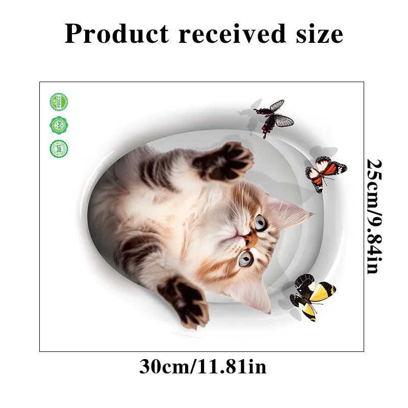 1pc Scary Cat Toilet Sticker - Unique Home Decoration Decal for a Fun Atmosphere