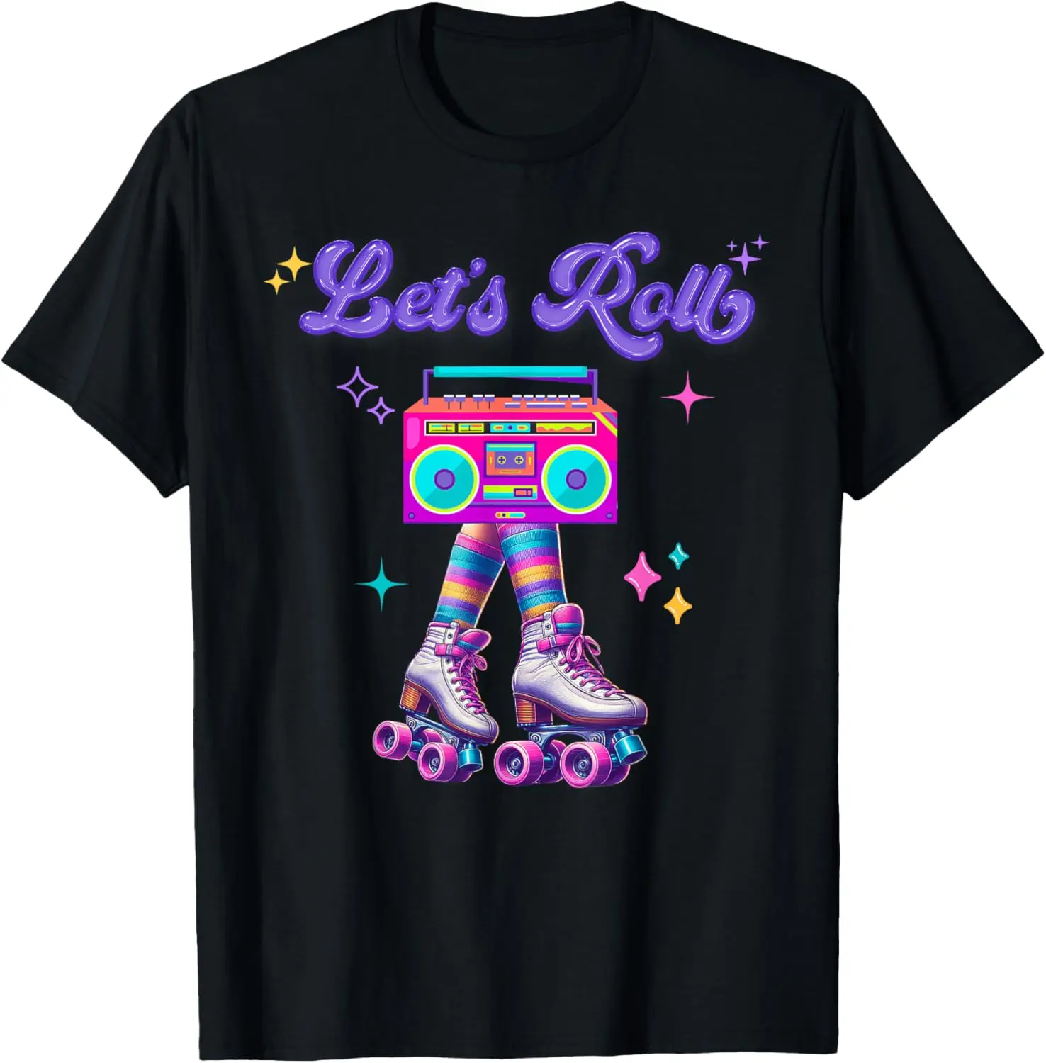 Roller Skates Party Retro 80's 90's Outfit T-Shirt