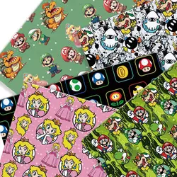 Tela de algodón con dibujos animados de Mario, tejido de 140x50cm, hecho a mano, para coser, Patchwork, acolchado, para vestido de bebé