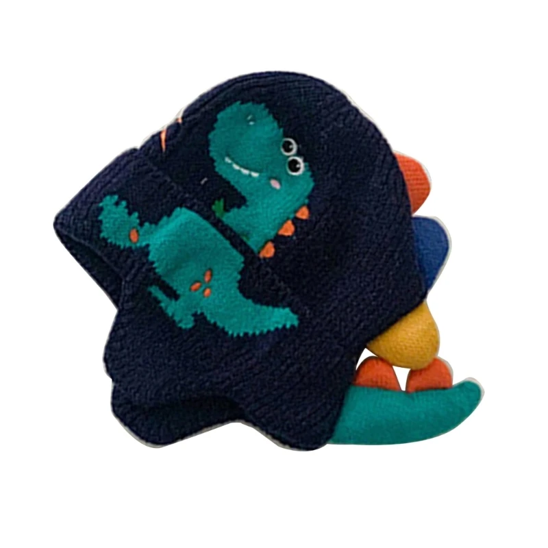 Gorro punto dibujos animados para niños, gorro dinosaurio, gorros invierno cálidos y modernos para niños y niñas