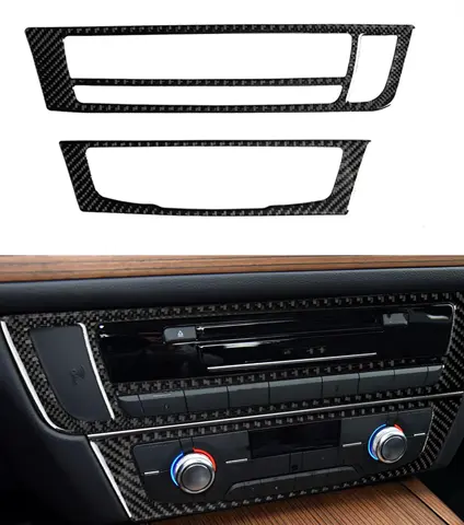 아우디 A6 C7 4G A7 용 탄소 섬유 자동차 인테리어 에어컨 패널 커버 트림 스티커, 2012 2013 2014 2015 2016 2017 2018