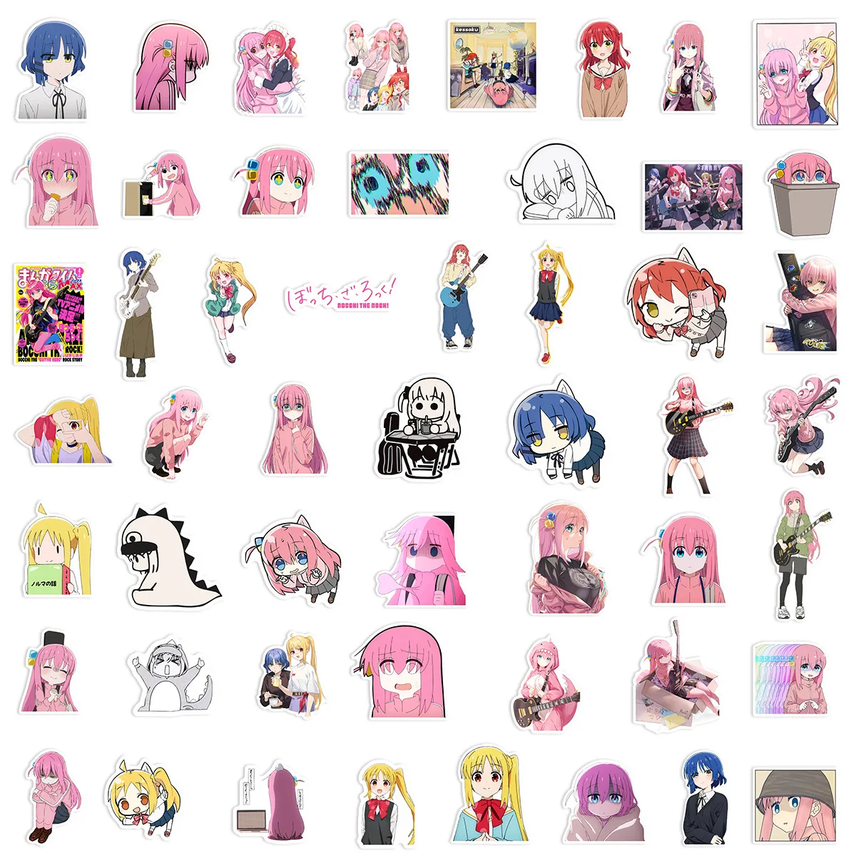 10/50Pcs Cartoon Bocchi the Rock Stickers Skateboard Graffiti Suitcase Luggage Japan Anime Stickers Kid Gift Decal Toy Scrapbook