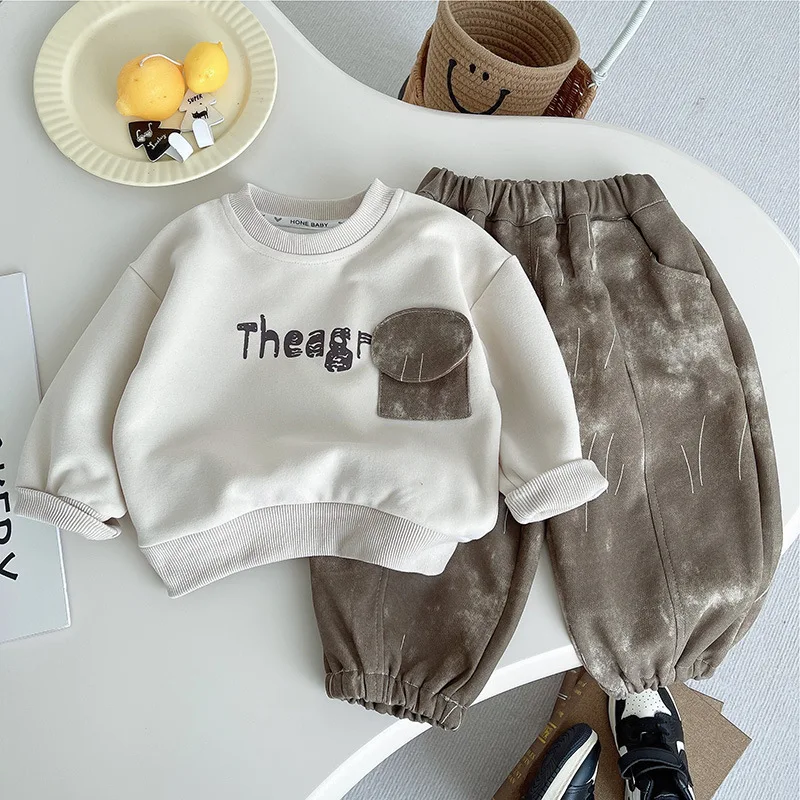 

Комплекты одежды для мальчиков, весна-осень 2021, детские хлопковые толстовки, топы, брюки, спортивный костюм из 2 предметов для малышей, спортивные костюмы, детская одежда 6