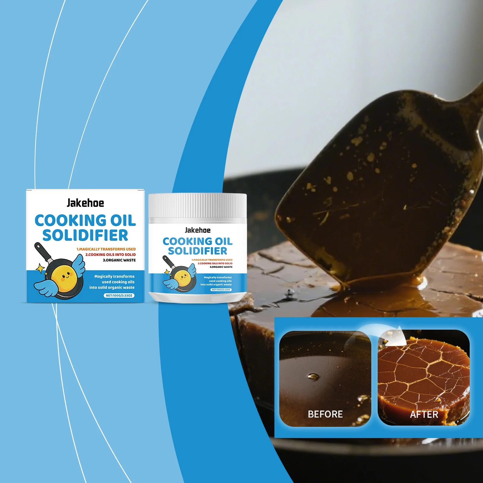 Home Cooking Oil Disposal - Jakehoe Kitchen Waste Oil Solidifier Cooking