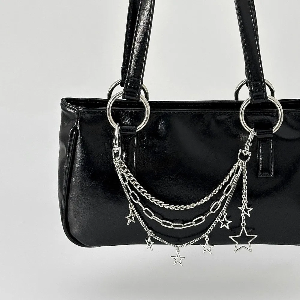Fashion Multi-layer Bag Chain Metal Star Pearl Handbag Charm DIY Bag Accessories Acrylic Beaded Keychain