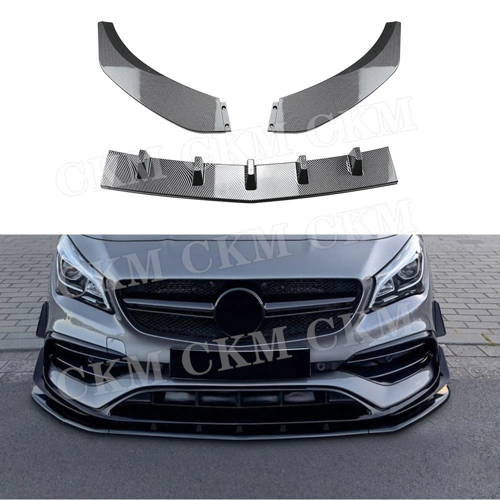 ABS Car Front Bumper Lip Spoiler Chin for Mercedes Benz CLA Class C117 CLA200 260 CLA45 AMG 2016 2017 2018 2019 Body Kits