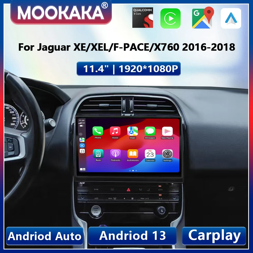 

11.6"Android 13.0 Retains Original Car OEM Menu Media Player For Jaguar XE/XEL/F-PACE/X760 2016-2018 Wireless Carplay Radio AUTO