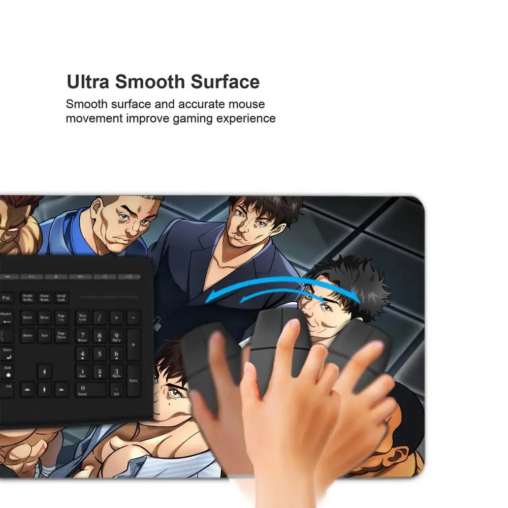 Anime baki hanma Mouse Pad Tablet mouse Pad Laptop xl desktop mate, cute HD Rainbow Gaming keyboard pad, Player, 90x40 - view 6