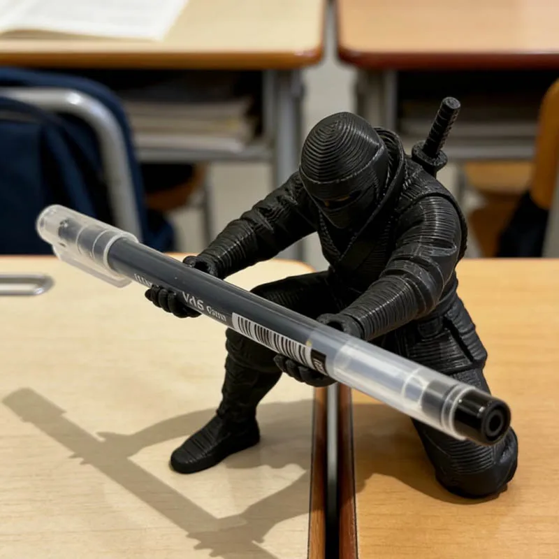 New 3D Printed Ninja Pen Holder Deployed-Insert Pens Multi-Functional Stealth Mode for Cluttered Desk Figurines Desk Decor Craft