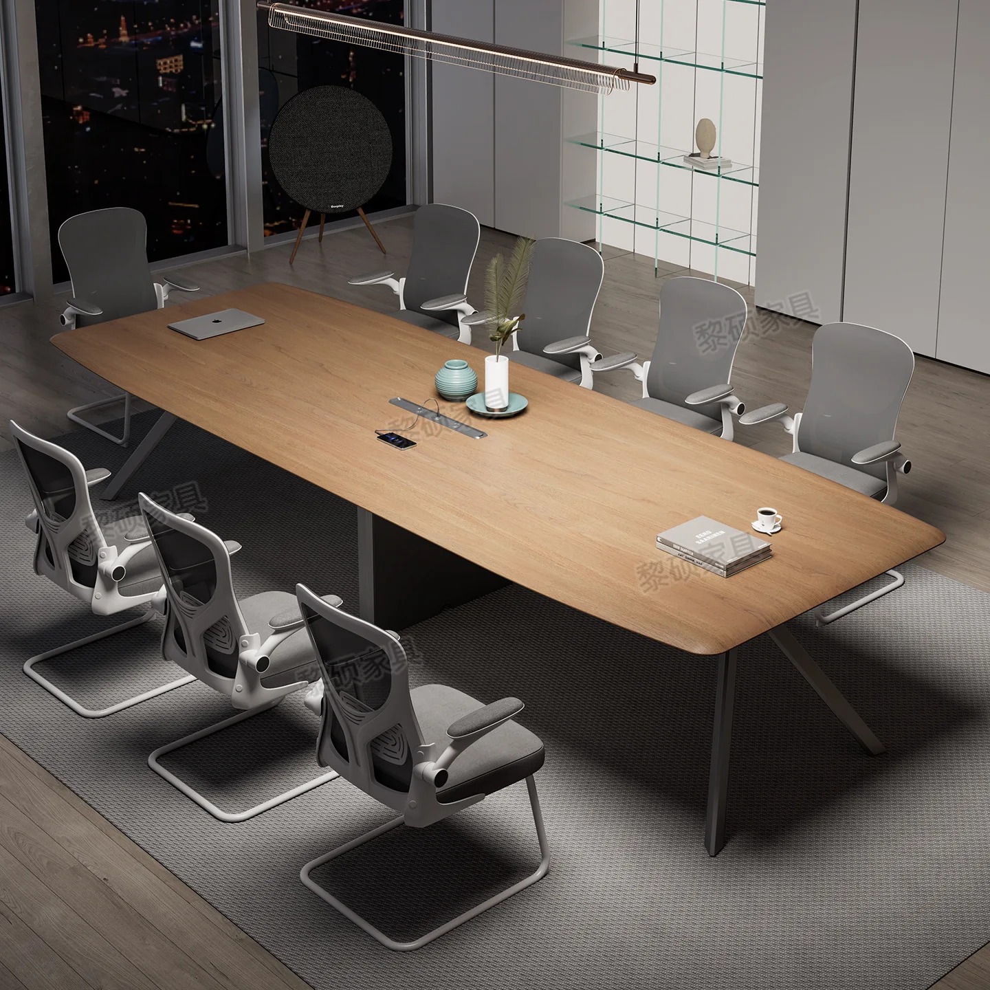 Conference table meeting office rectangular business negotiation environmental protection large and small conference table and c
