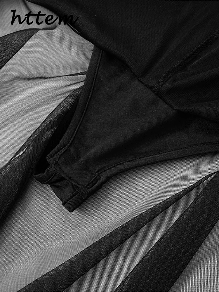 เซ็กซี่ตาข่าย SHEER Spliced ชุดพรรคยาวผู้หญิงริบบิ้น Strapless Backless หญิงชุด 2025 ฤดูใบไม้ผลิฤดูร้อน Lady Solid Robes ใหม่