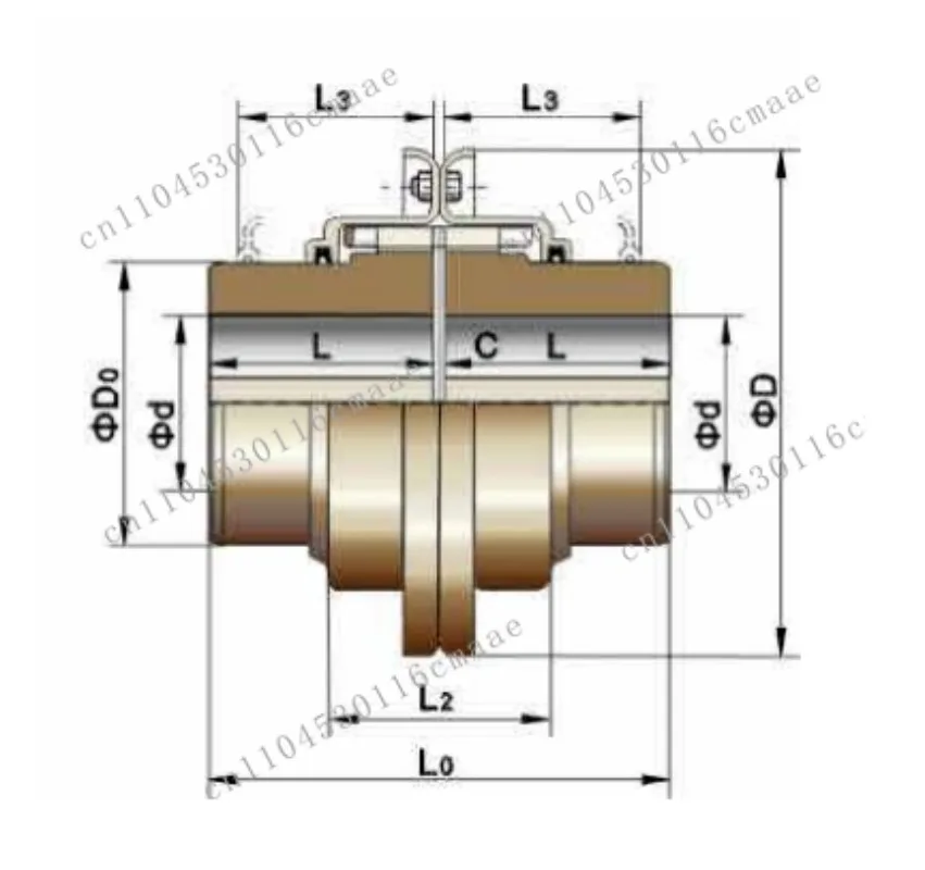 Serpentine Spring Coupling Shell Axial Installation Type for Machine Tools and Fans in General Machinery