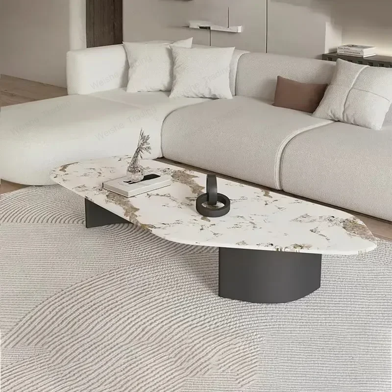Luxury Design Coffee Tables Marble Effect Retro European Style Nordic Coffee Tables Glam Modern Mesa Living Room Furniture