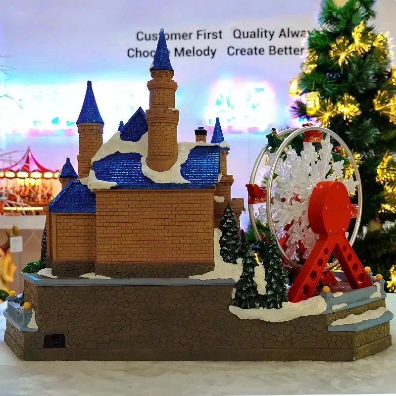 New European-style Large-scale Luminous Music House, Castle Amusement Park,Christmas Decorations, Holiday Gifts,Castle Ornaments