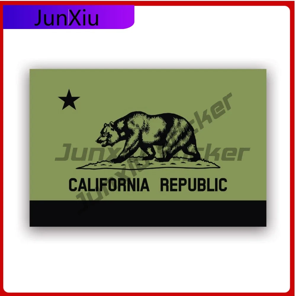

Subdued Od Green California Flag Sticker Cute Bumper Waterproof Vinyl Decal For Car Windows And Trunks Fun Protection Unique