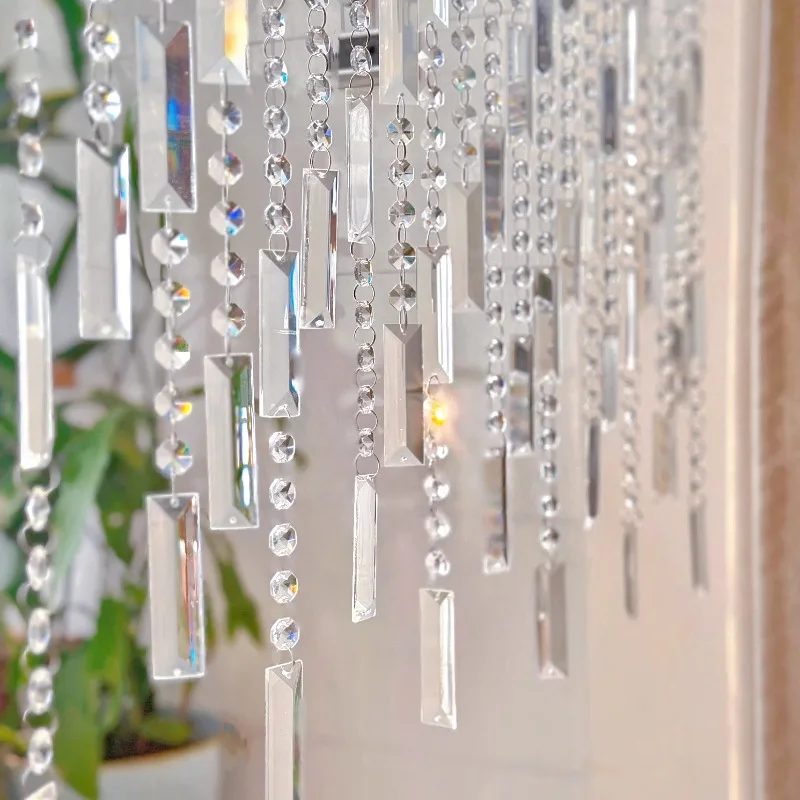 

Легкая роскошная неперфорационная занавеска из хрустальных бусин, занавеска-перегородка для гостиной, входной шкаф для обуви, украшение на половину стены ванной комнаты