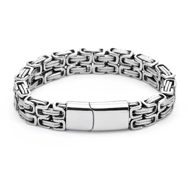 12mm Custom Text  Men Stainless Steel Bracelets Double Cuban Chain band Smooth Engrave Logo Id Bracelet Gift Jewelry