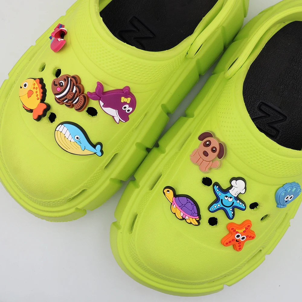 Shoe Buckles Decoration Charms Cute Cartoon Starfish Whale Shoe Accessories Marine Animals Ornament Adult Children Gift 1 Pc