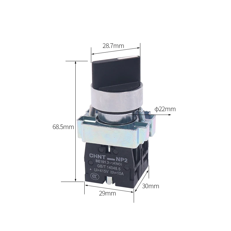 NP2 Series 22mm Knob Switch Self-Reset/Locking 2/3 Position 1NO/1NO 1NC/2NO Rotary Switches BD21 BD23 BD25 BD33 BD53 Contactor