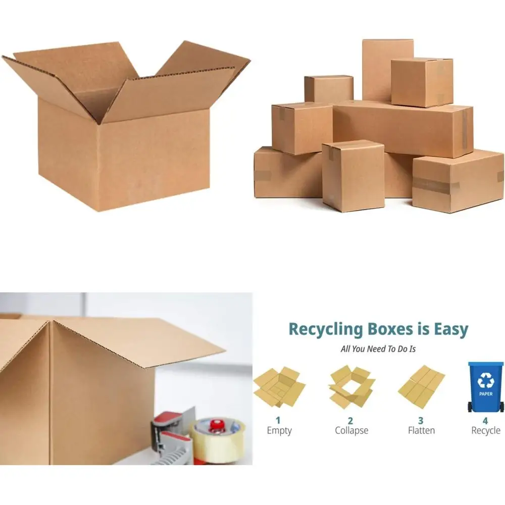 صناديق من الورق المقوى المموج - 200 عبوة من كرتون شحن مقاس 6 × 6 × 4 للبريد والحركة والتخزين #1