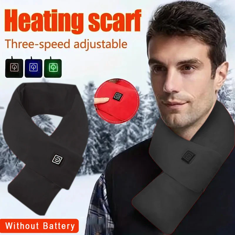 Heating Scarf Men’s Women Winter Warm Heated Scarf 3-stage Electric Heating Scarf for Winter Outdoor Camping Hiking Skiing