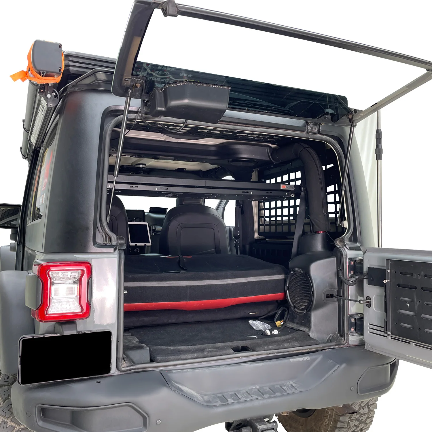 CGZ لسيارة جيب رانجلر JK 2dr 2007-2017 لوحة مولي رف خلفي لصندوق السيارة لوحة السقف رفوف Debri منظمو البضائع 1 مجموعة