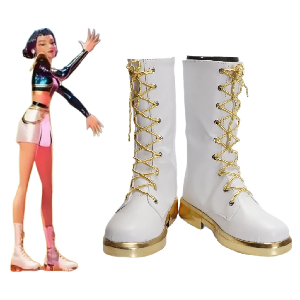 루미 미라 조이 코스프레 신발 KPop 악마 사냥꾼 부츠 애니메이션 소녀 의상 신발 성인 어린이 신발