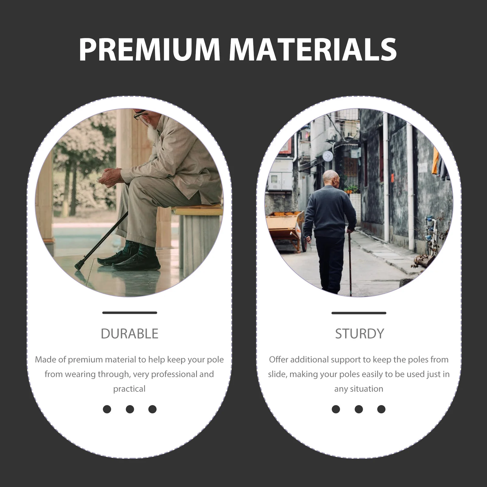 

Trekking Pole Replacement Tip Premium Rubber Base Non-Slip Crutch Tip Walking Cane Foot Pad Shock Absorbing Durable Climbing