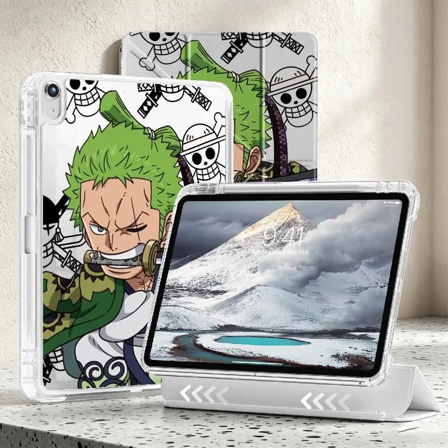 Zoro Cool One Piece Tablet Case For iPad 9th 11th Pro 13 2025 2026 Mini 7 6 5 10th Gen Air 8 M2 M3 3 12th With Pen Slot Cover