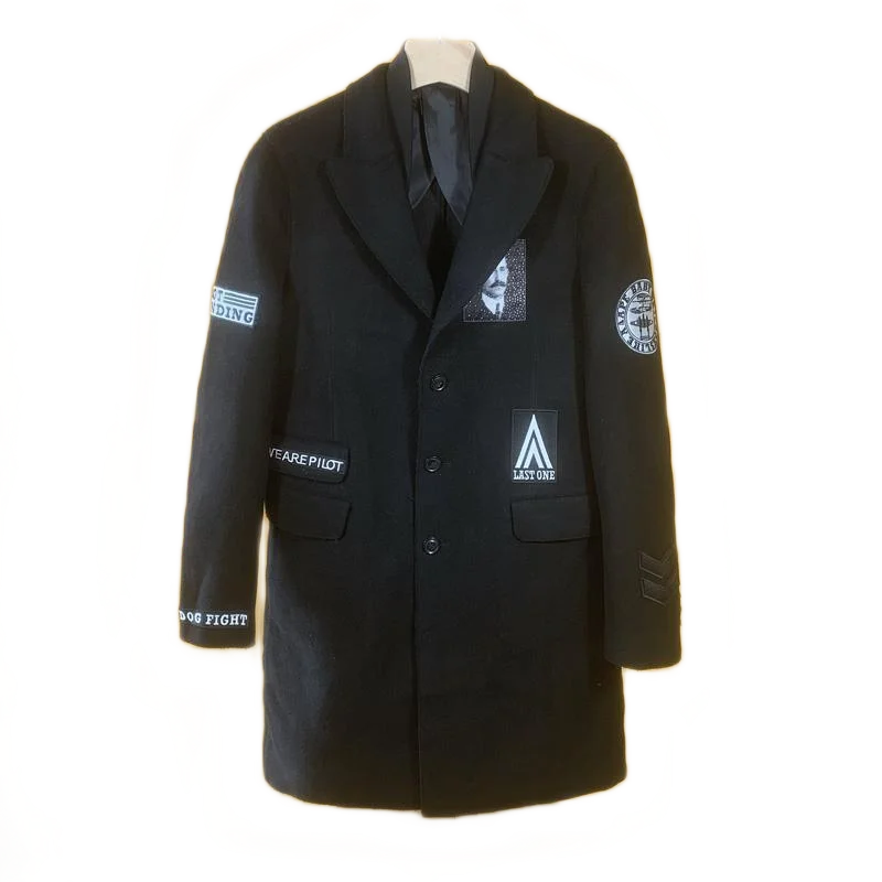 

Удобное осенне-зимнее шерстяное пальто средней длины Jaet T922 с этикеткой на клипсе для птиц Faionable Urban Sle Long Sve Slim Fit